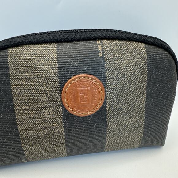 Fendi 80's Vintage Pequin Cosmetic bag 4x6 w/ Certificate of Auth PRISTINE cond - Picture 1 of 13